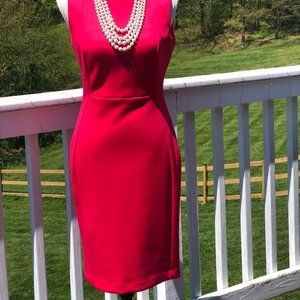Red Calvin Klein Sheath Dress